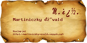 Martiniczky Évald névjegykártya